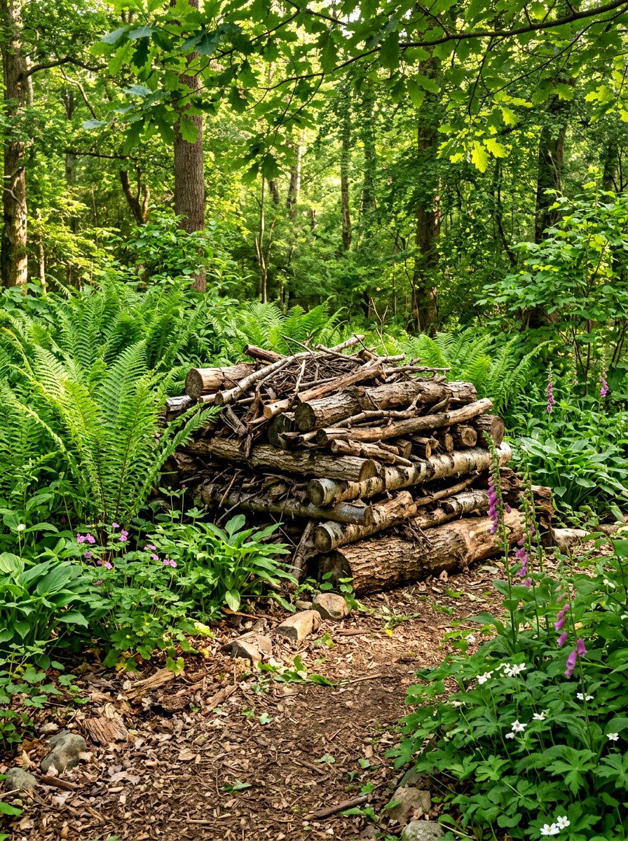 Brush pile habitat - 30 bird friendly backyard landscaping ideas