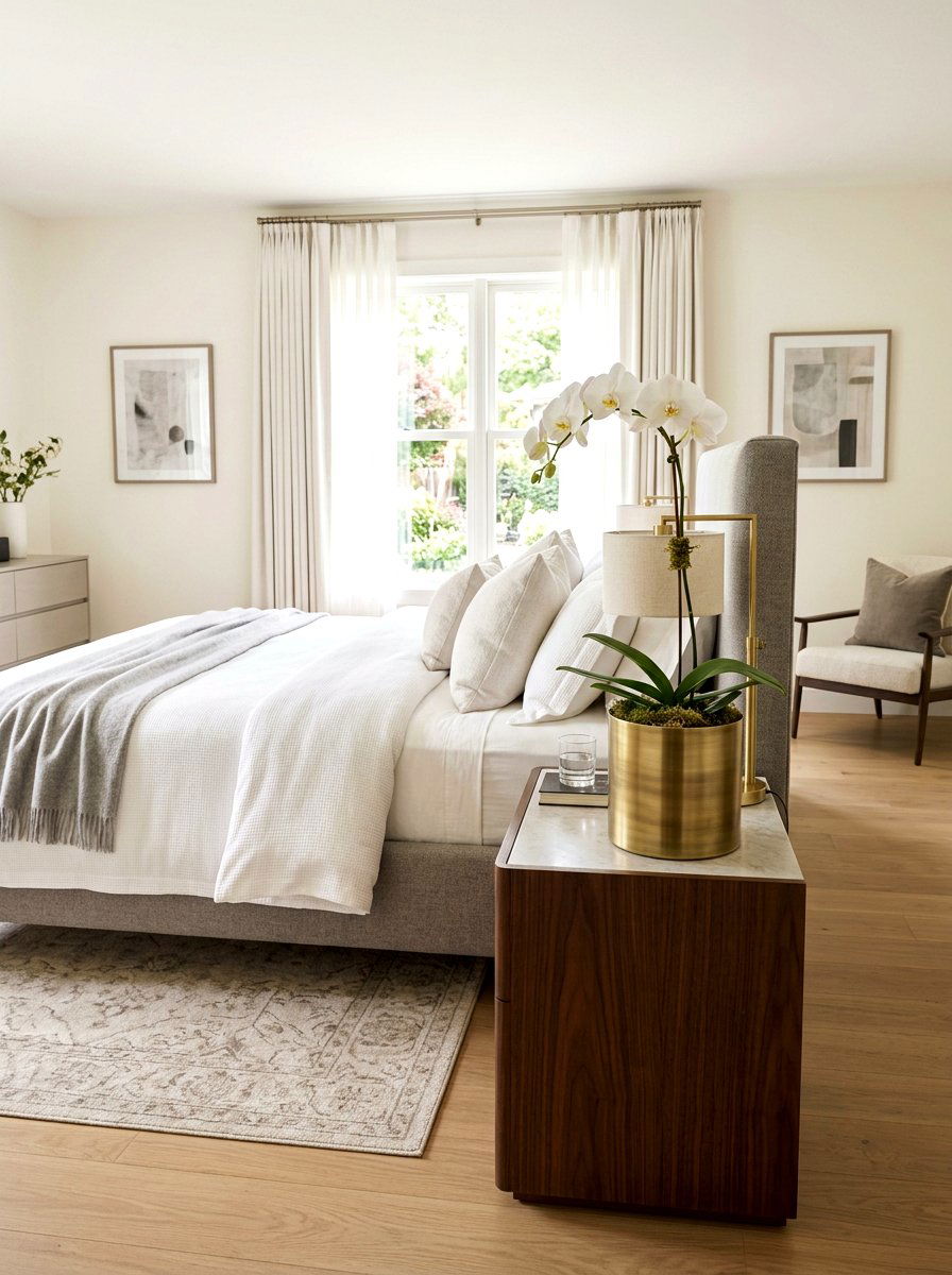 Brushed Brass Cylinder Planter - 30 metal planter ideas