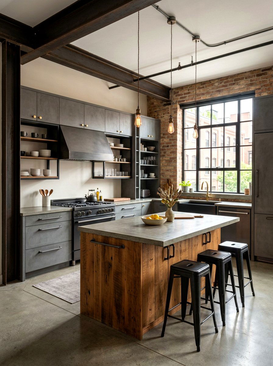 Brushed Gold and Gunmetal Mix - 30 kitchen hardware mix ideas