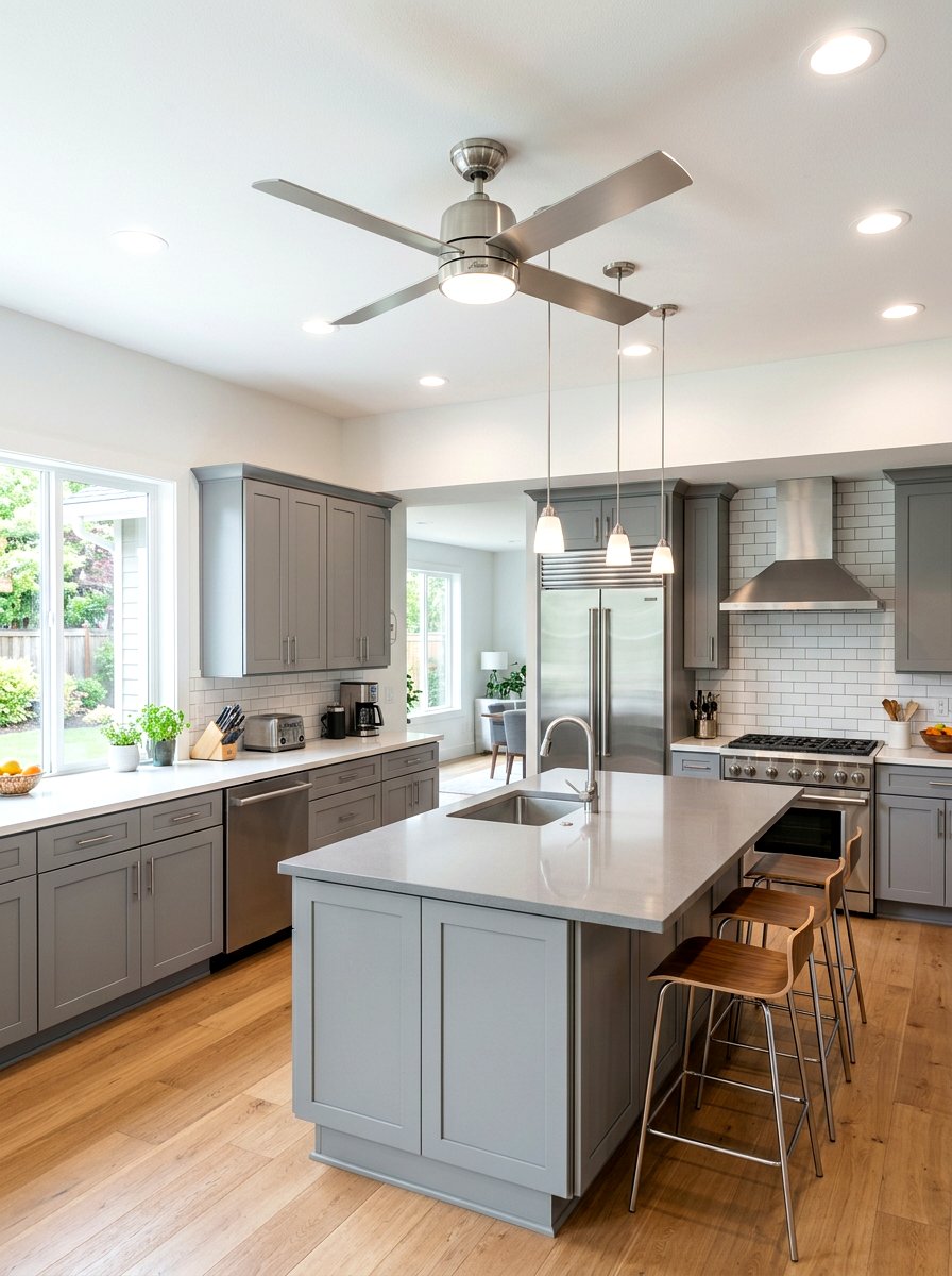 Brushed Nickel Ceiling Fan - 30 ceiling fan ideas