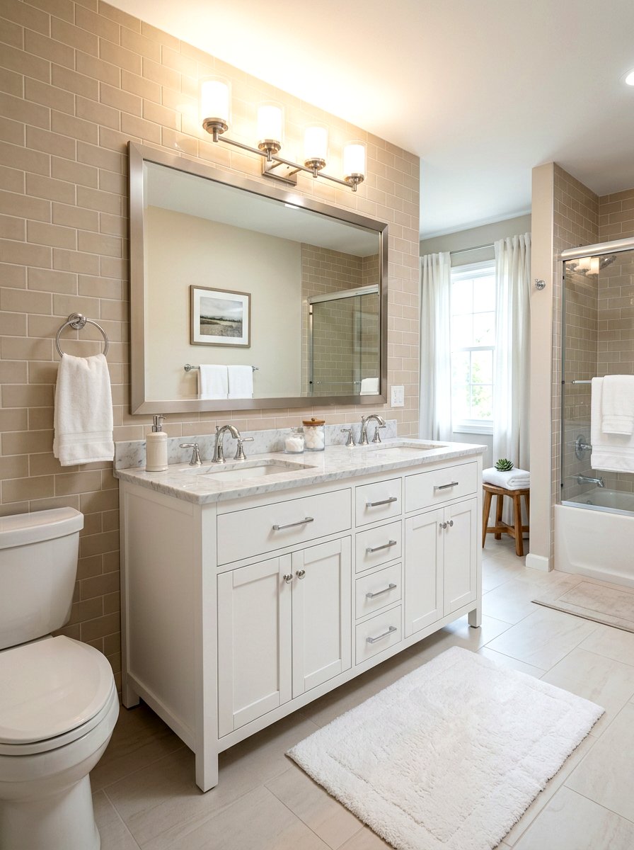 Brushed Nickel Fixture - 30 vanity lighting ideas