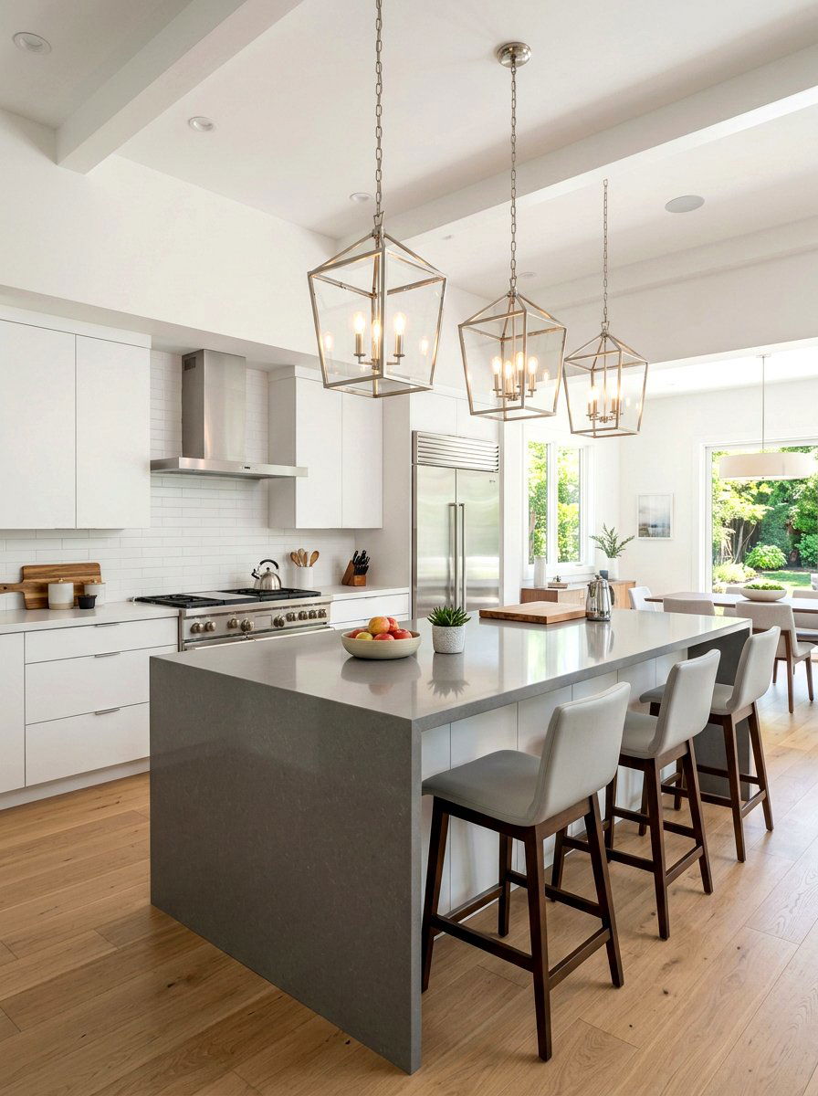 Brushed Nickel Lantern - 30 kitchen lantern lighting ideas