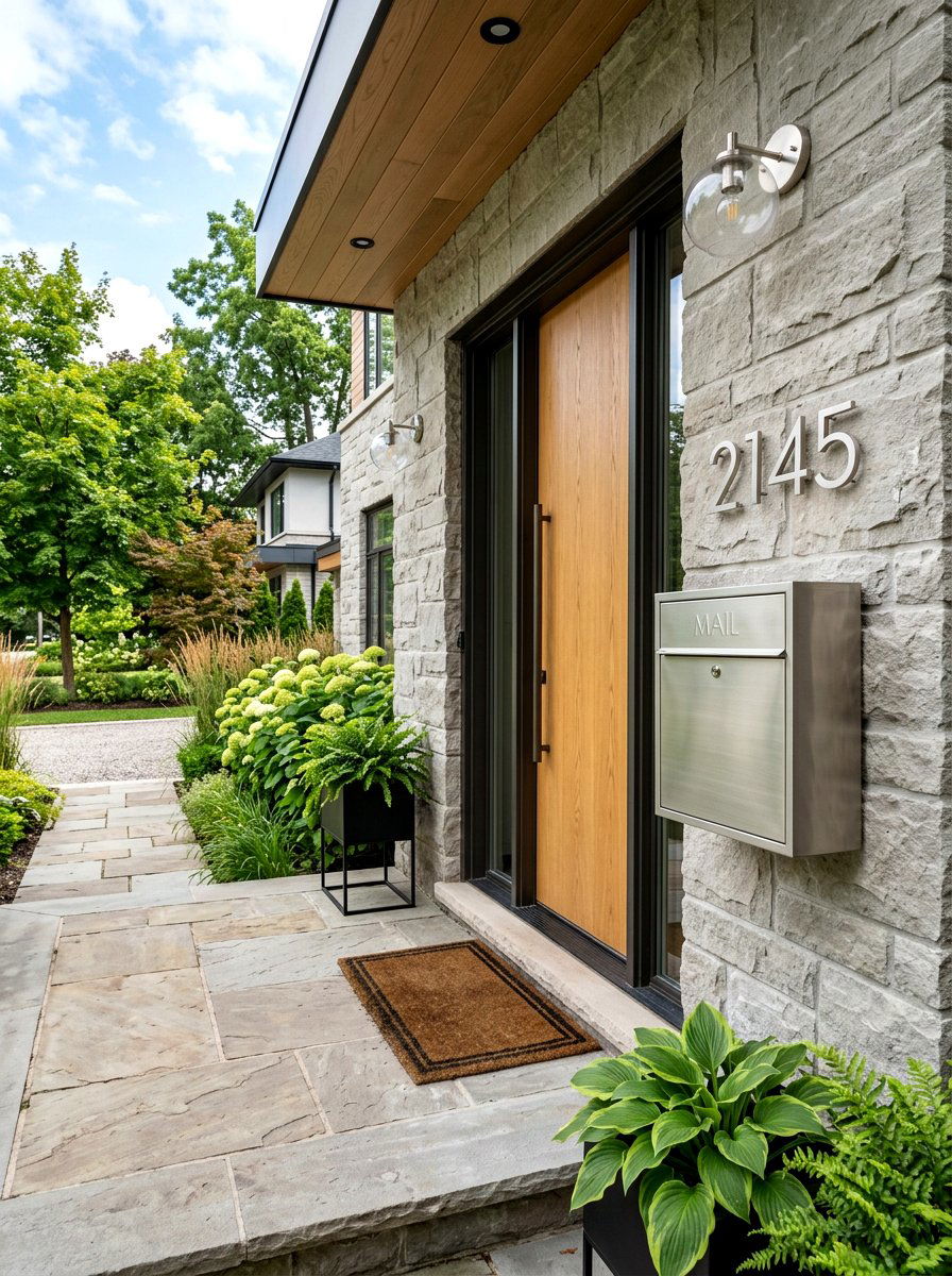 Brushed nickel mailbox - 30 modern mailbox ideas