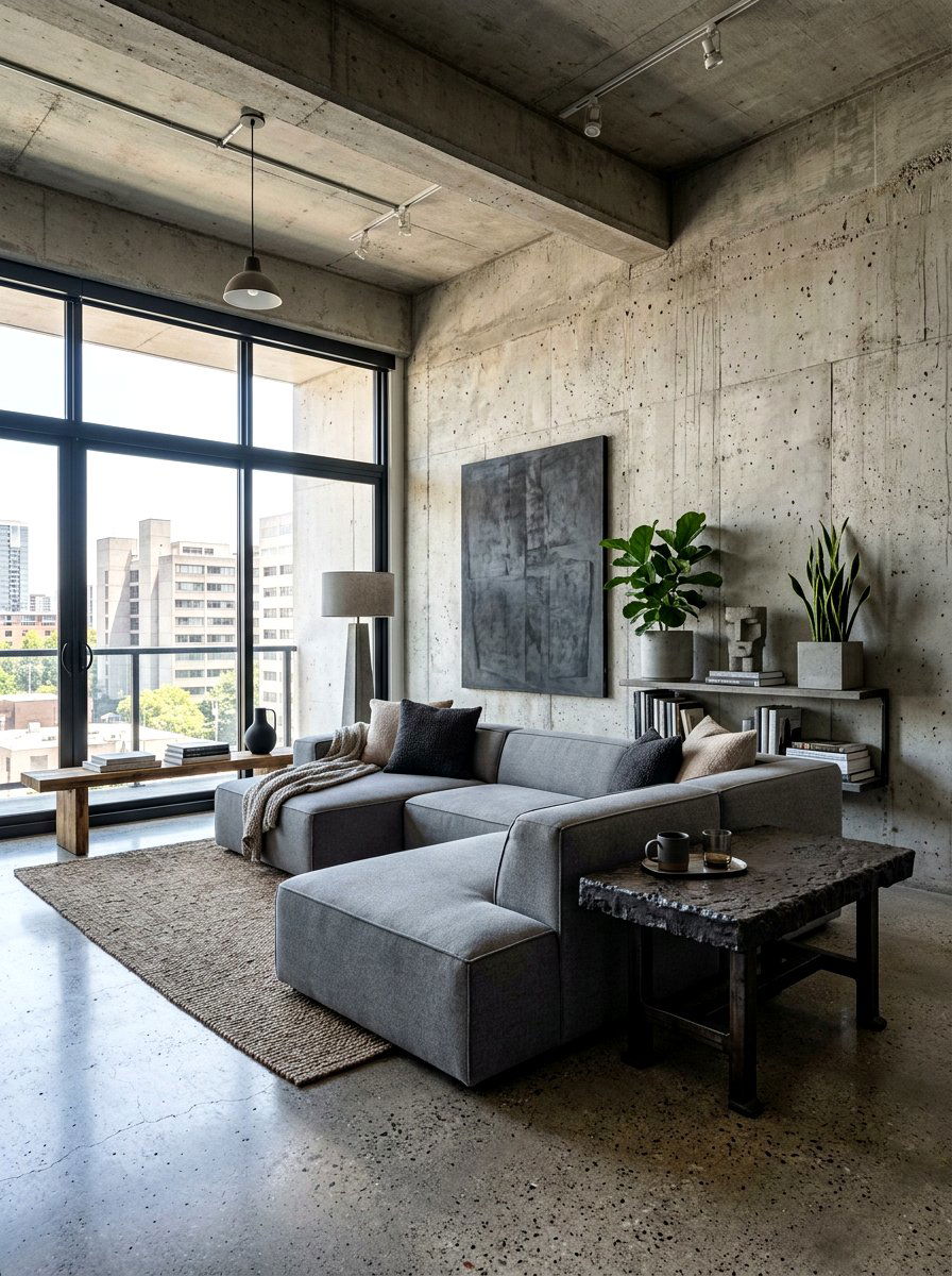 Brutalist Living Room Iron Drink Table - 30 drink table ideas