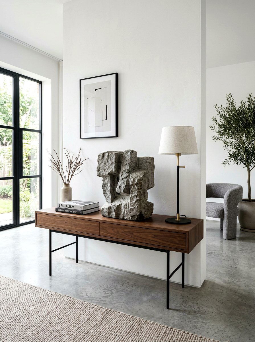 Brutalist Stone Sculpture - 30 thrifted decor styling ideas