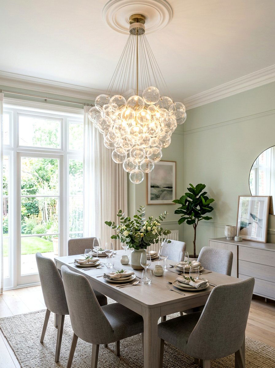 Bubble Glass Chandelier - 30 dining room chandelier ideas