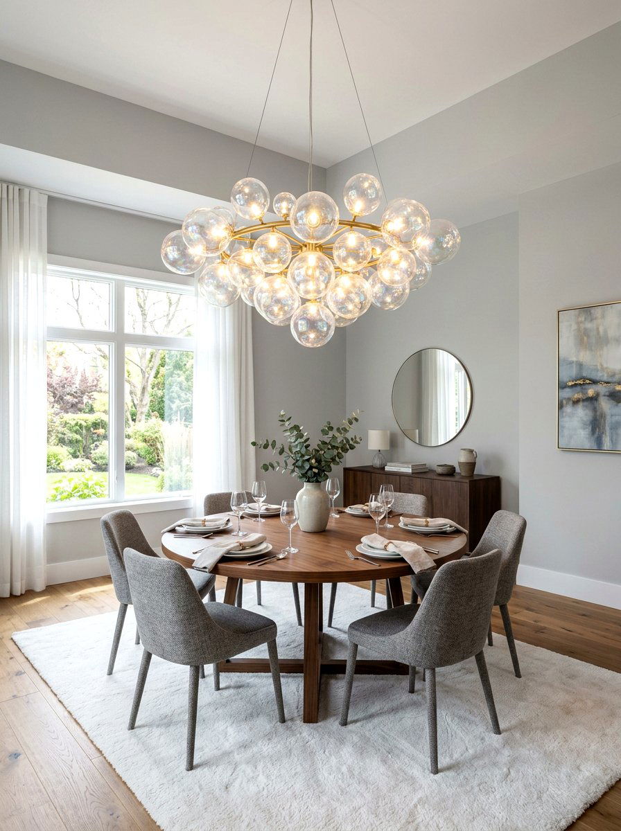 Bubble Glass Chandelier - 30 formal dining room chandelier ideas