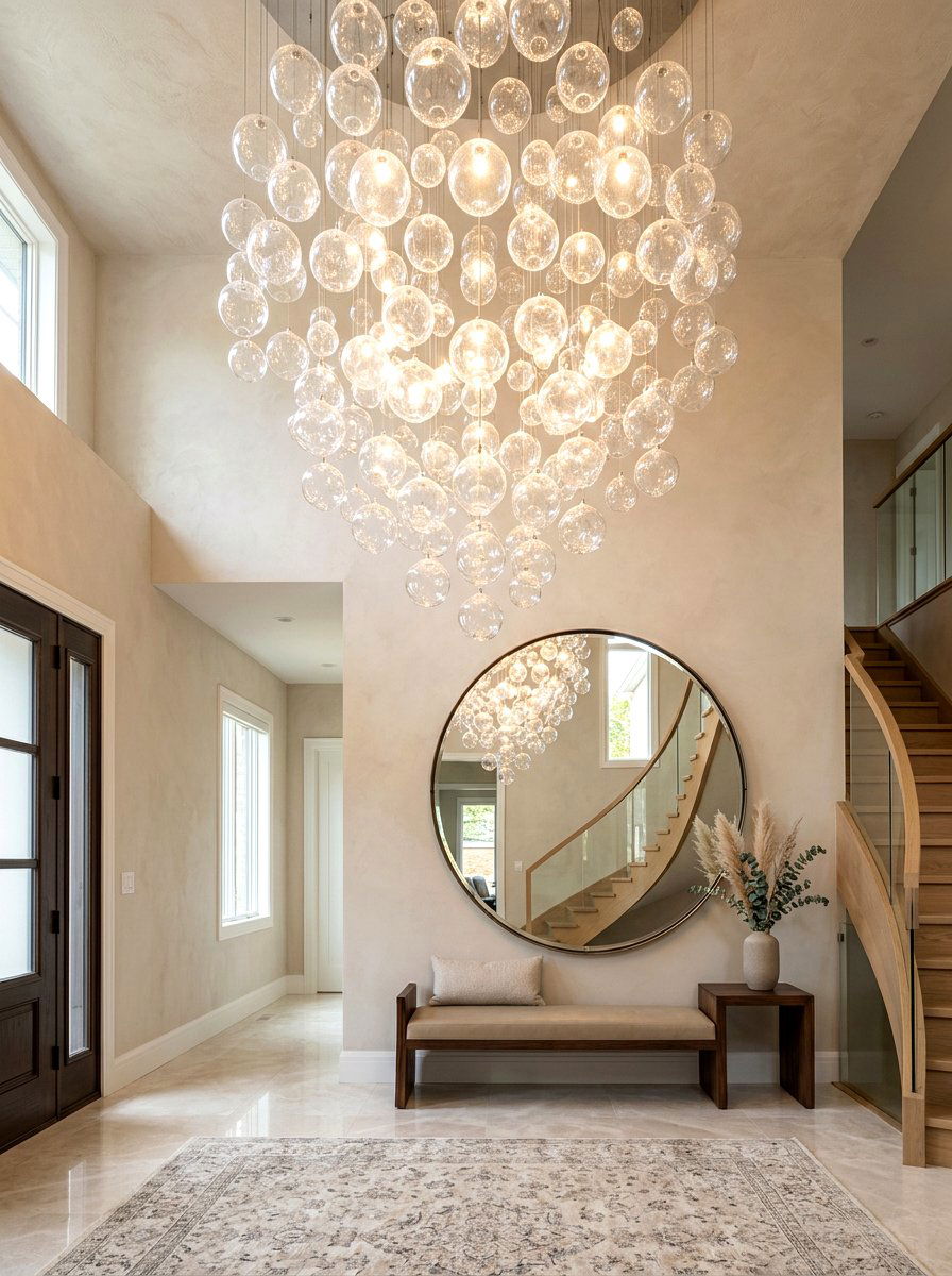 Bubble Glass Chandelier - 30 foyer chandelier ideas