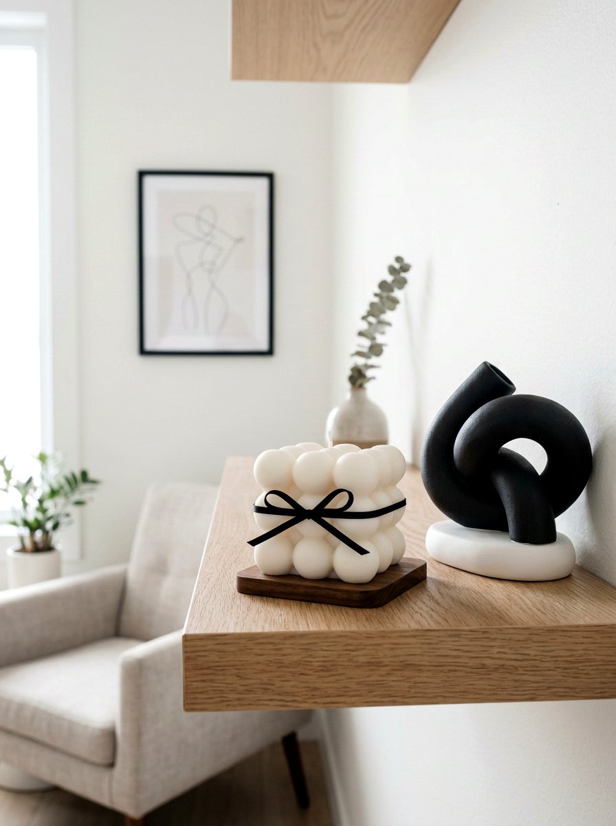 Bubble Valentine Candle With Minimalist Bow - 30 bow and candle Valentine ideas