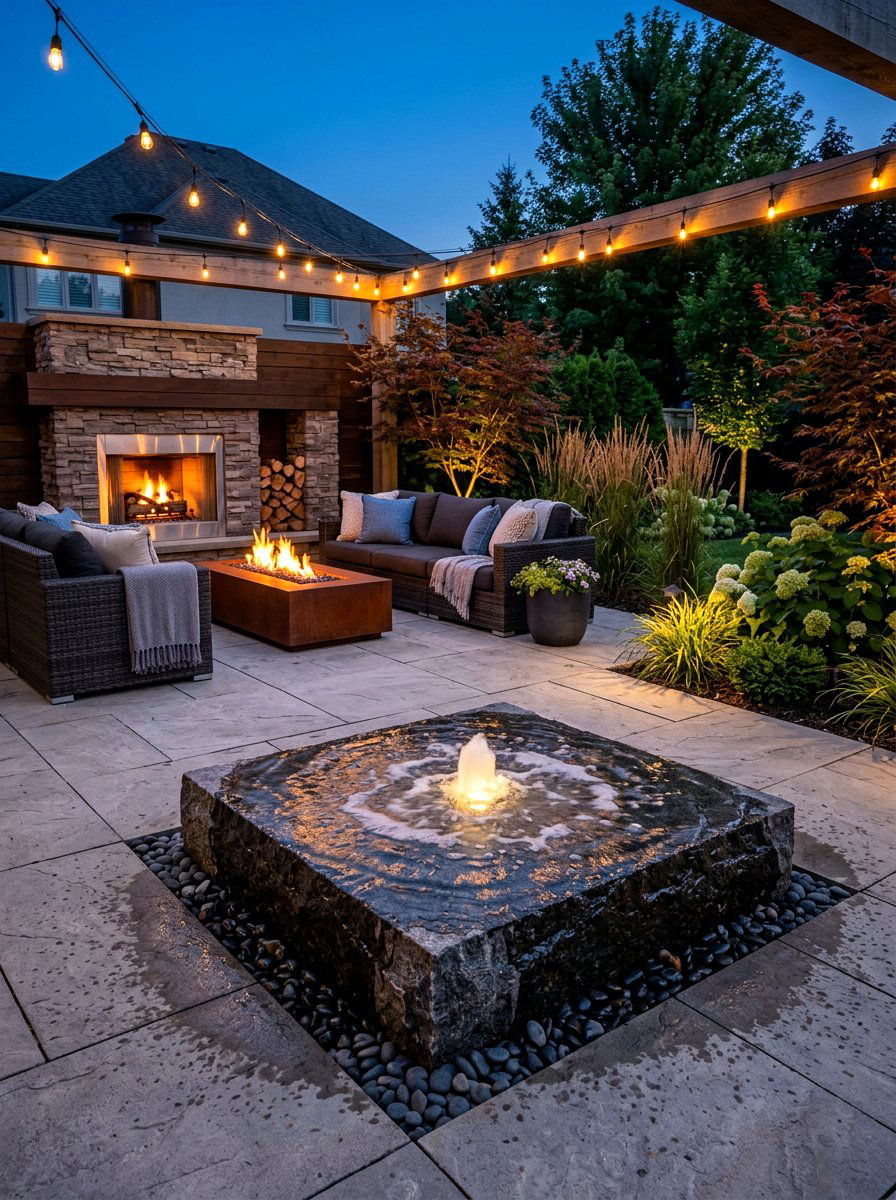 Bubble fountain - 30 patio fountain ideas