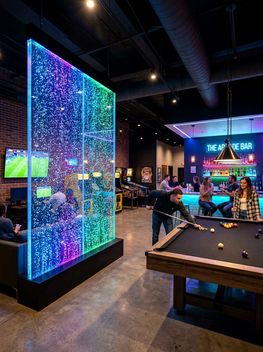Bubble wall indoor fountain - 30 indoor fountain decor ideas