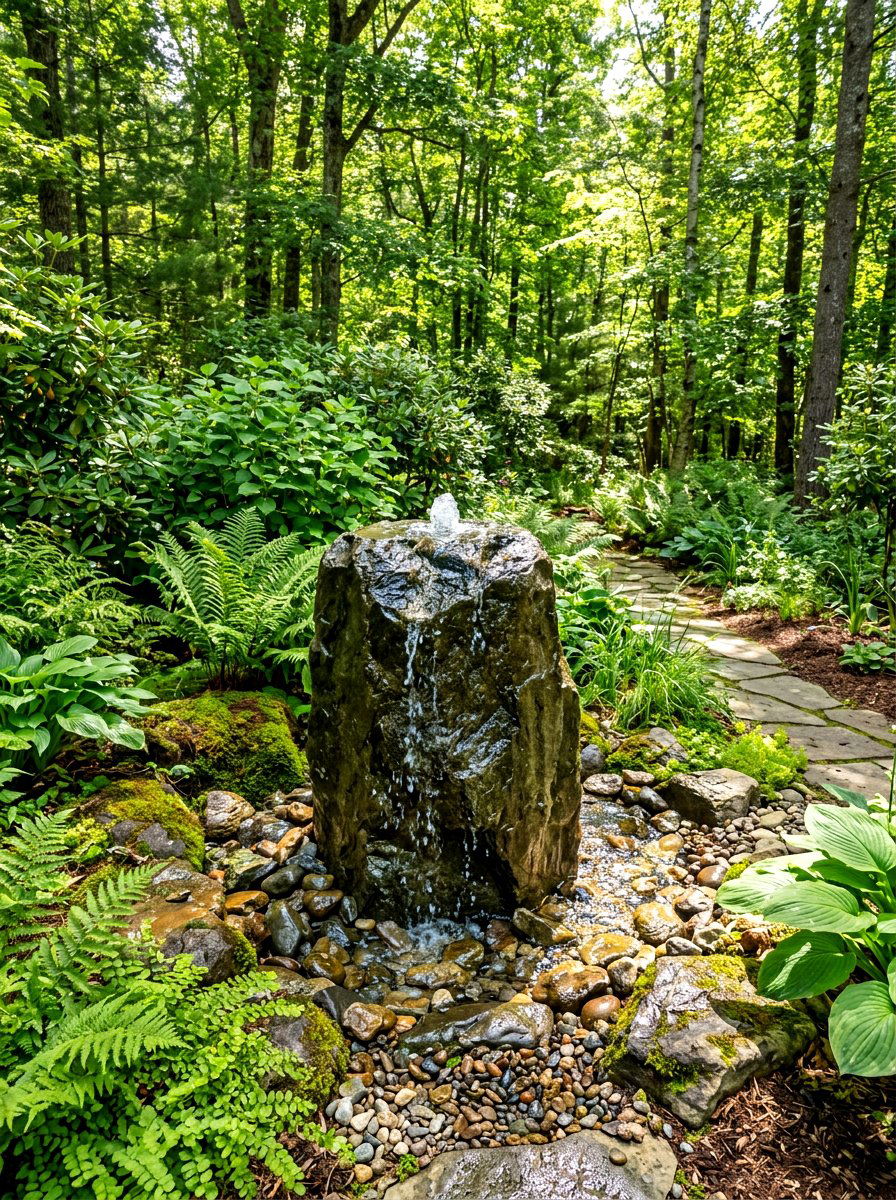 Bubbling Rock Fountain - 30 garden fountain ideas