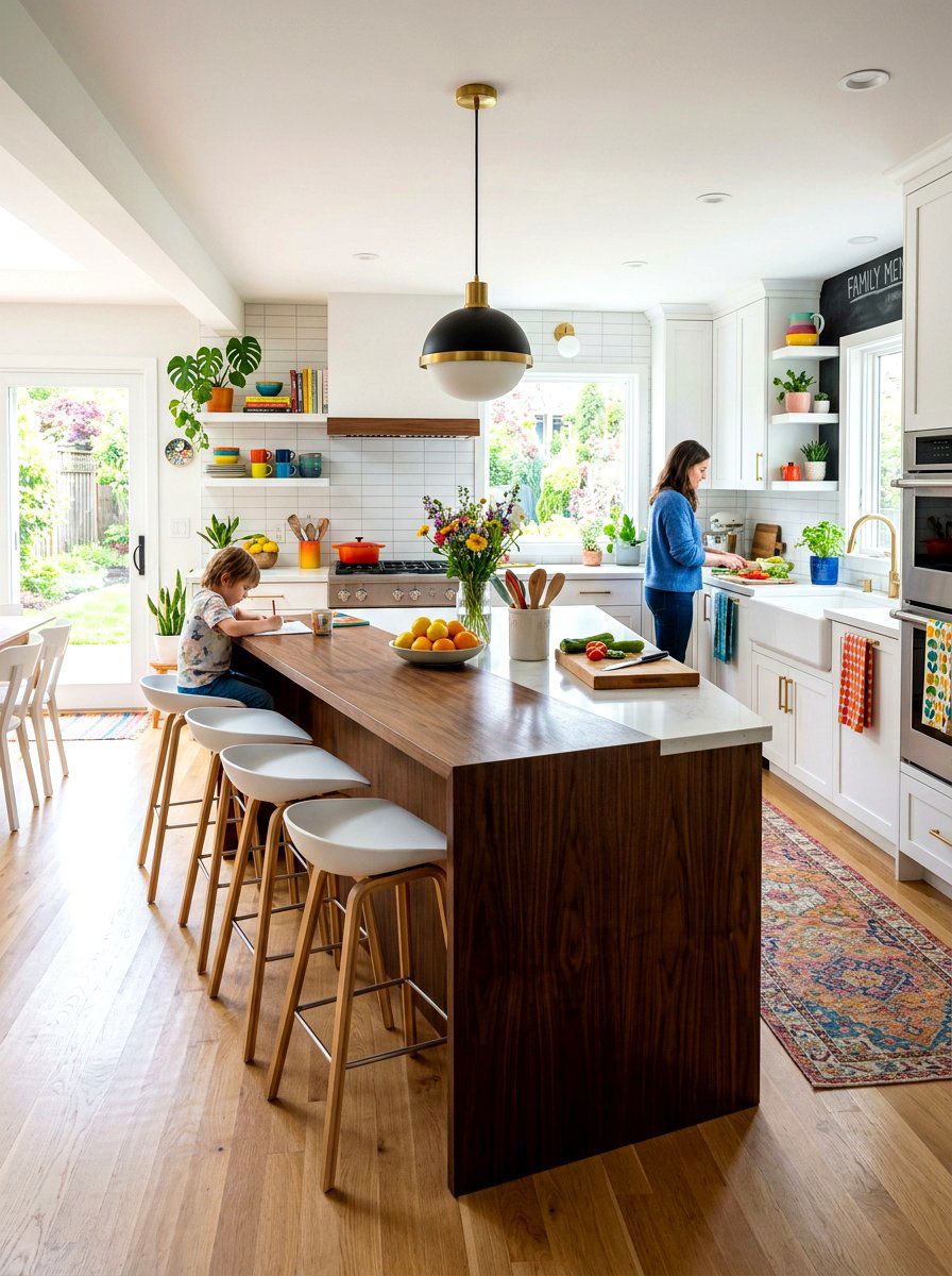 Bucket Seat Stools - 30 kitchen island seating ideas