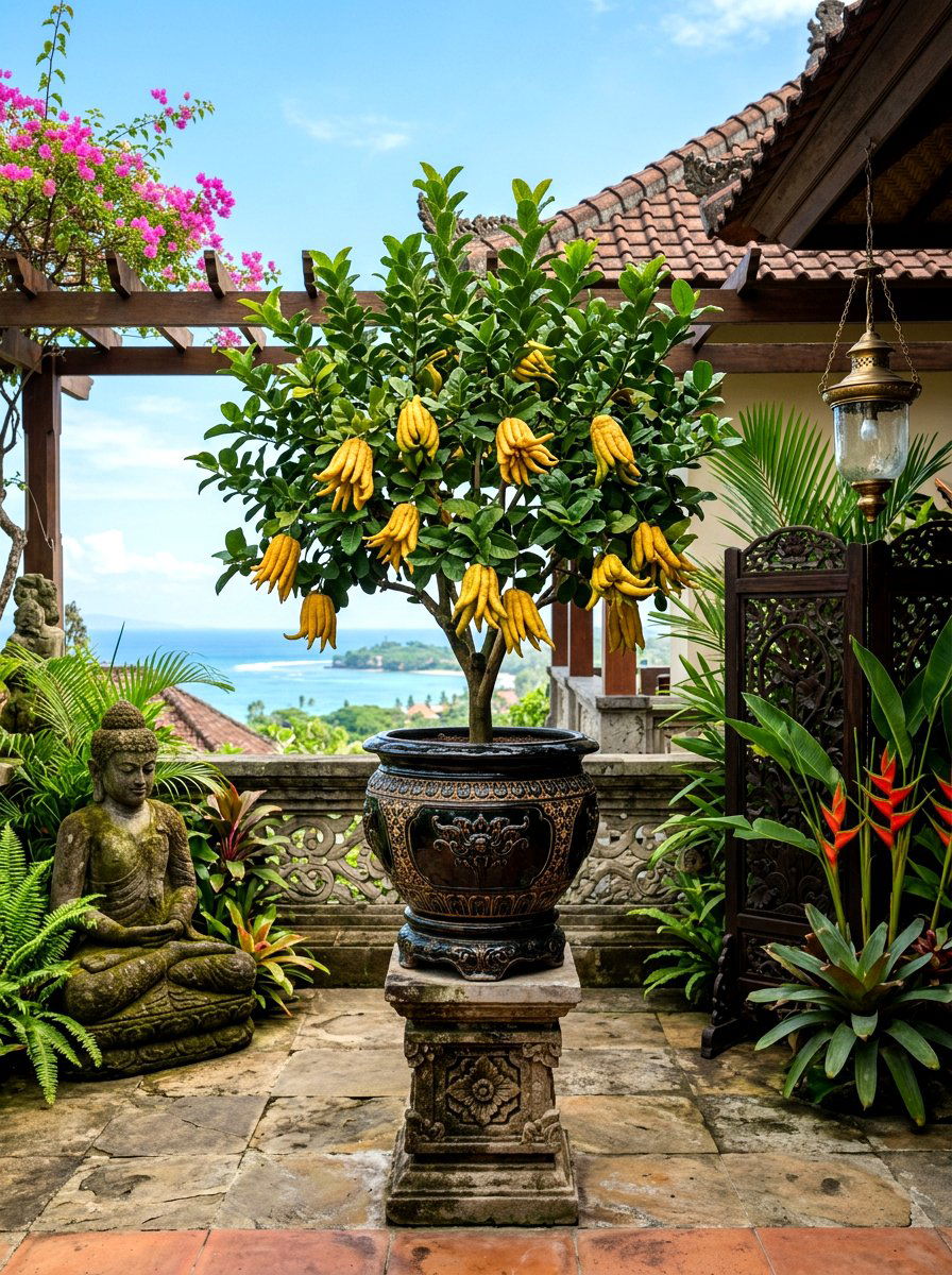 Buddha Hand Citron Tree Exotic Terrace - 30 citrus patio tree ideas