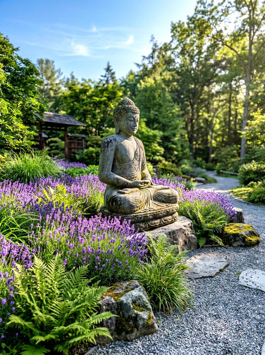 Buddha Statue Garden - 30 zen garden ideas