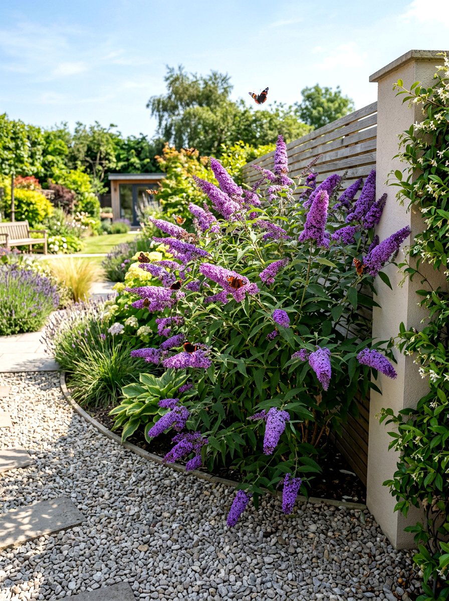 Buddleia Butterfly Bush Corner - 30 butterfly haven backyard ideas