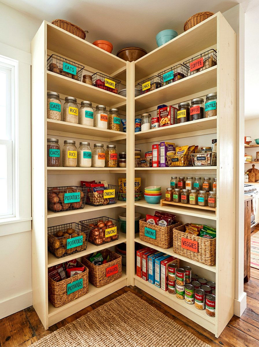 Budget corner pantry shelves - 30 corner pantry shelving ideas