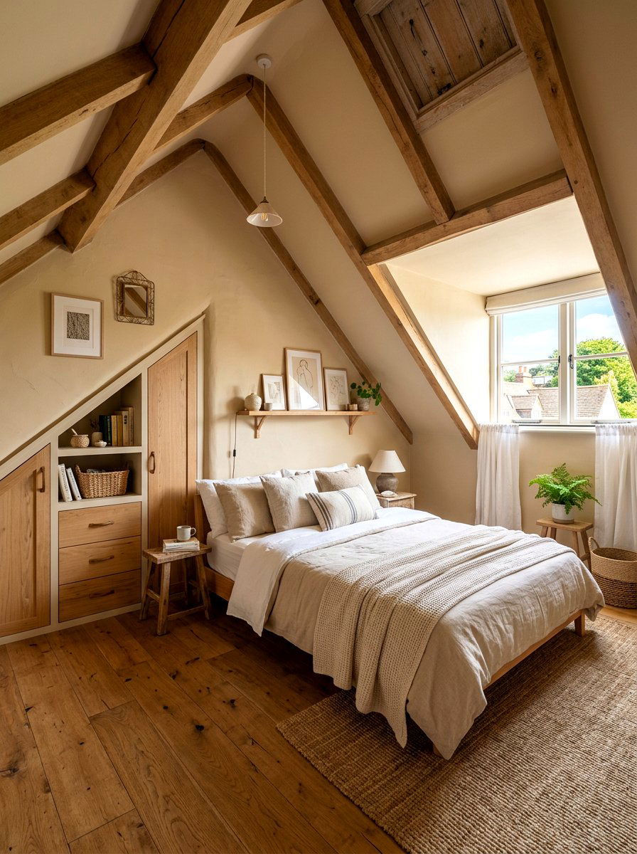 Buff Attic Bedroom - 30 layered neutral decor ideas