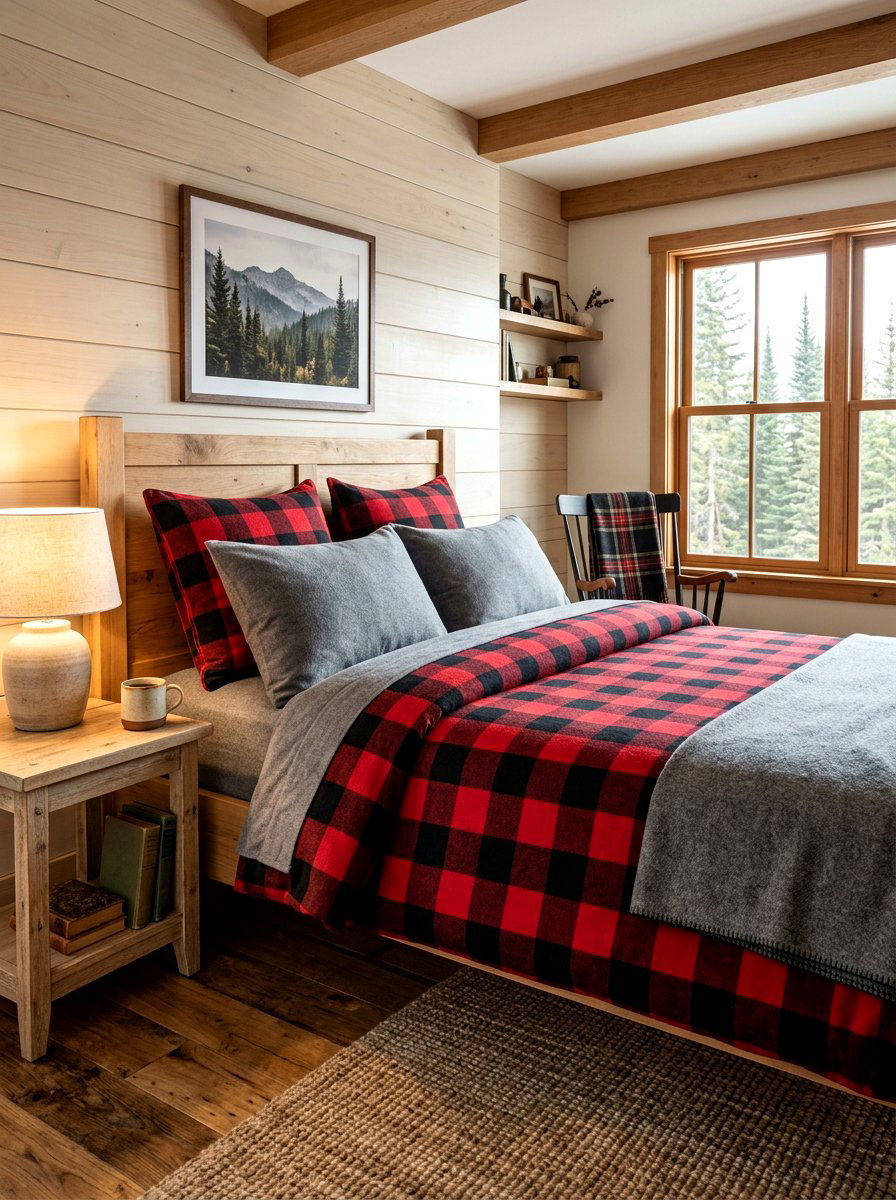 Buffalo Check Bedding - 30 ski lodge holiday decor ideas
