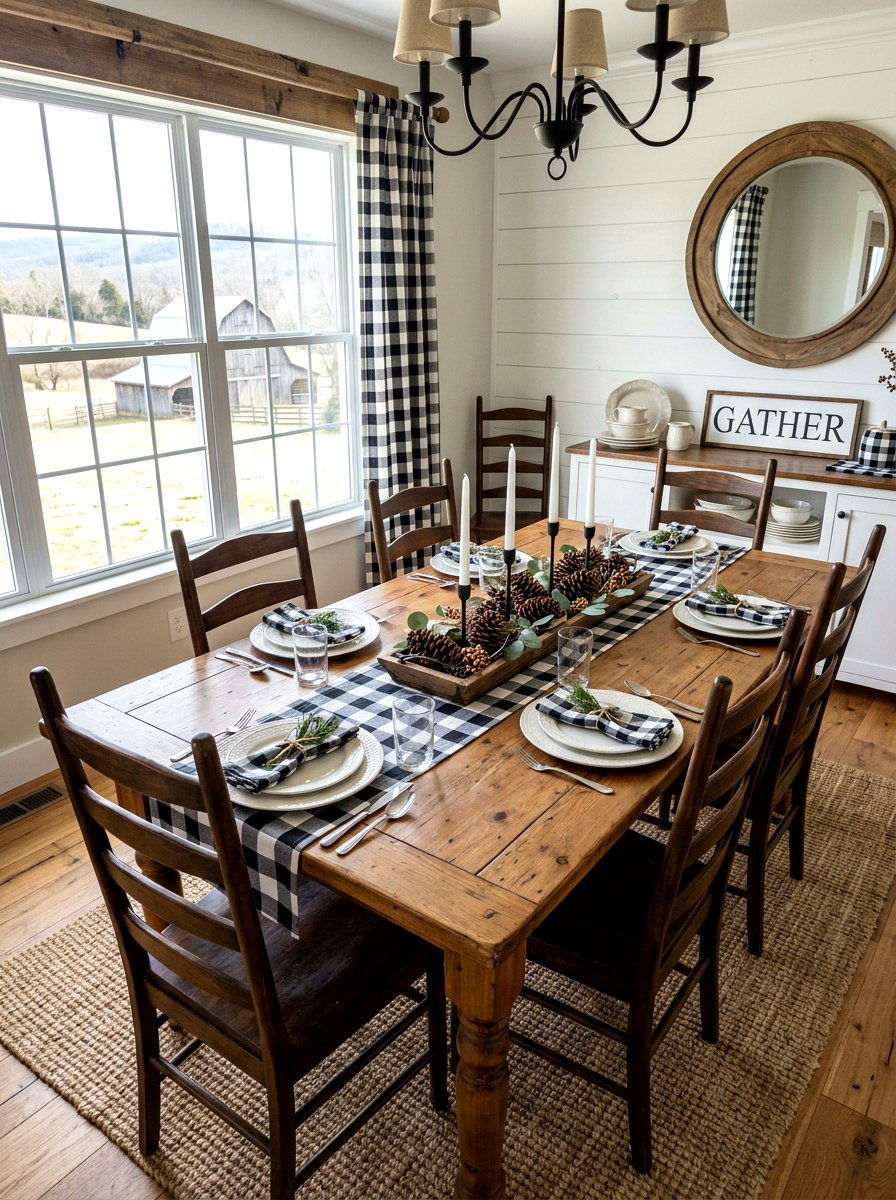 Buffalo Check Decor - 30 fall harvest table ideas