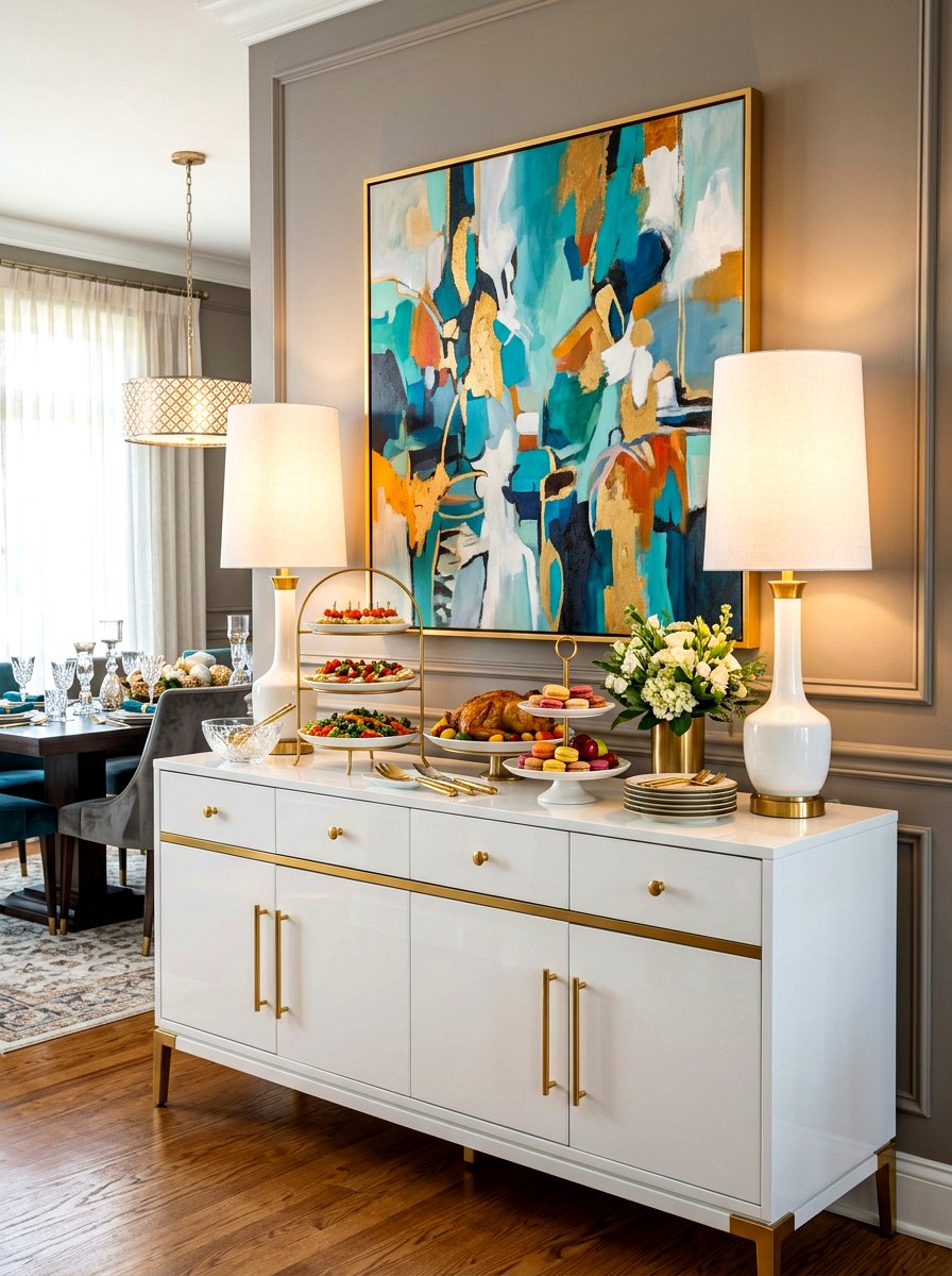 Buffet Sideboard Decor - 30 holiday hosting room ideas