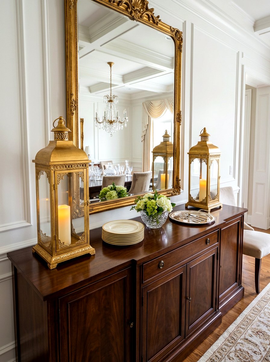 Buffet Sideboard Lantern - 30 lantern decor ideas