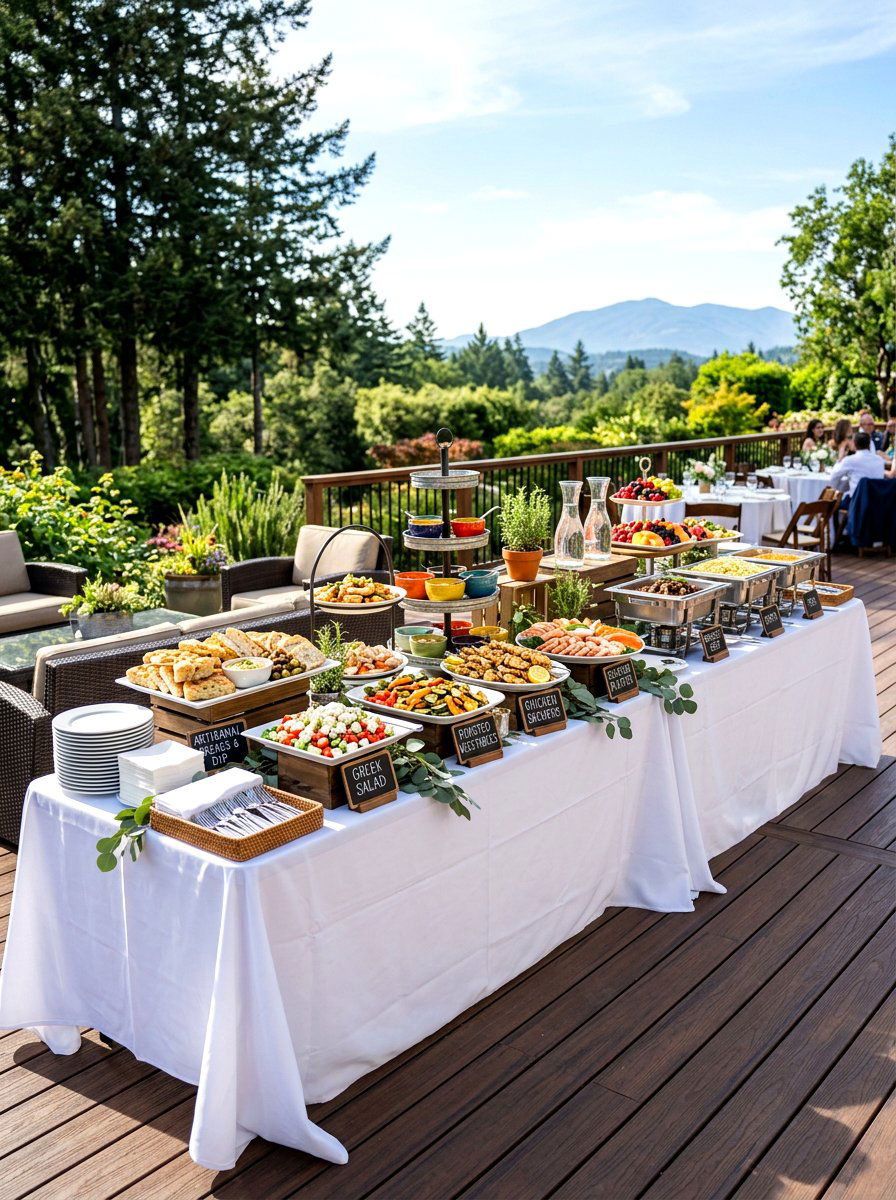 Buffet Station Setup - 30 patio dinner party ideas