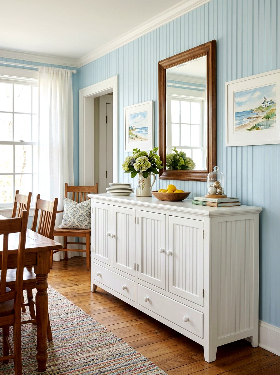 Buffet With Beadboard Detail - 30 built in buffet dining ideas