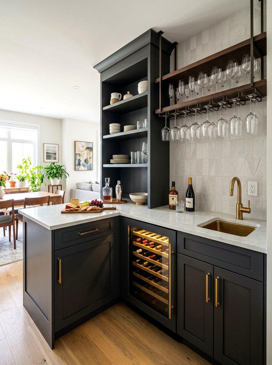 Buffet With Integrated Wet Bar - 30 built in buffet dining ideas