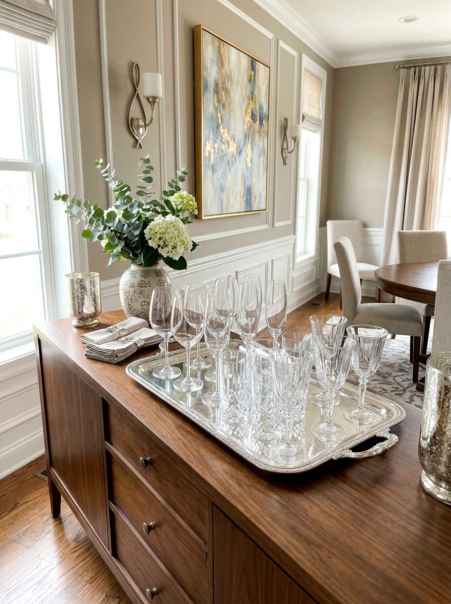 Buffet sideboard glassware - 30 glassware display ideas