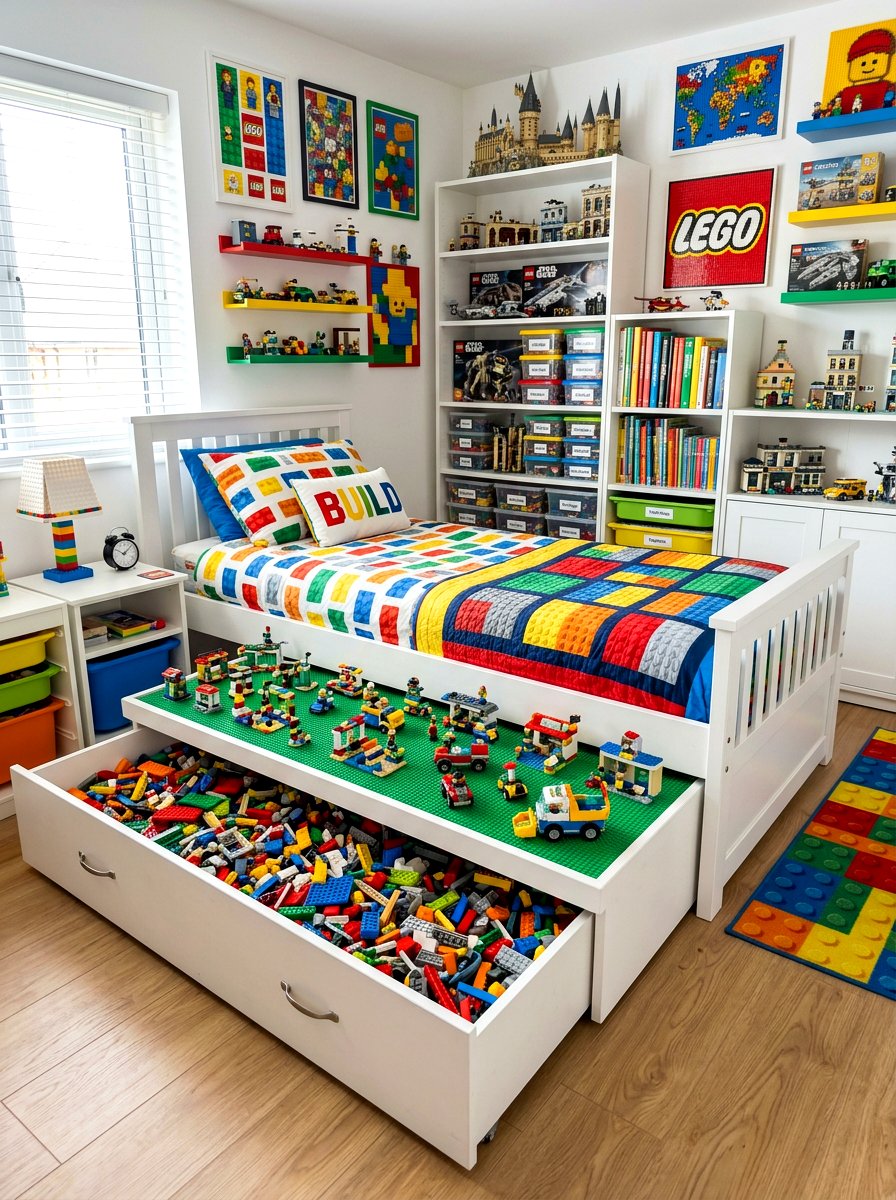 Building block drawer - 30 under bed toy storage ideas