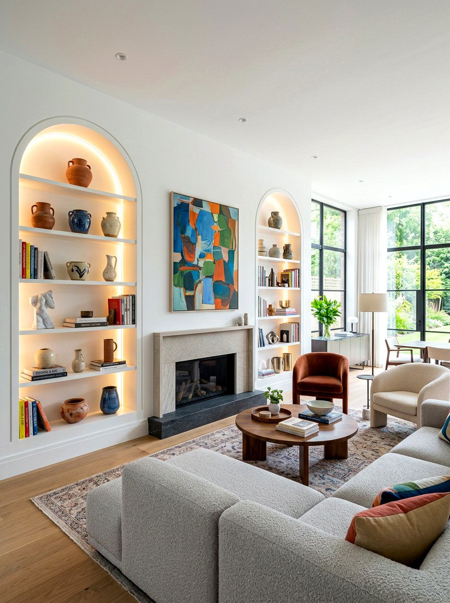 Built In Arch Shelf - 30 interior arch ideas