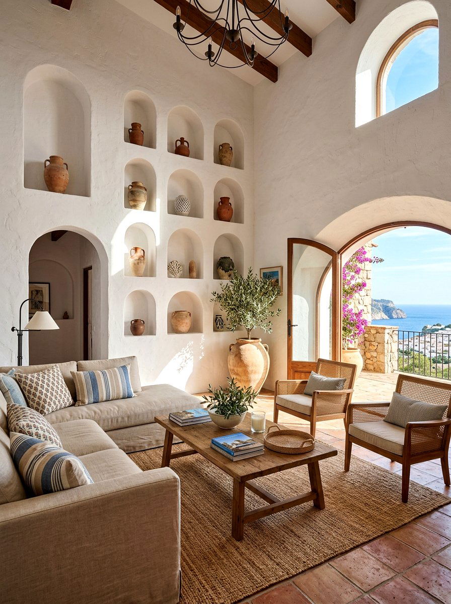 Built In Arched Niches - 30 high ceiling decorating ideas