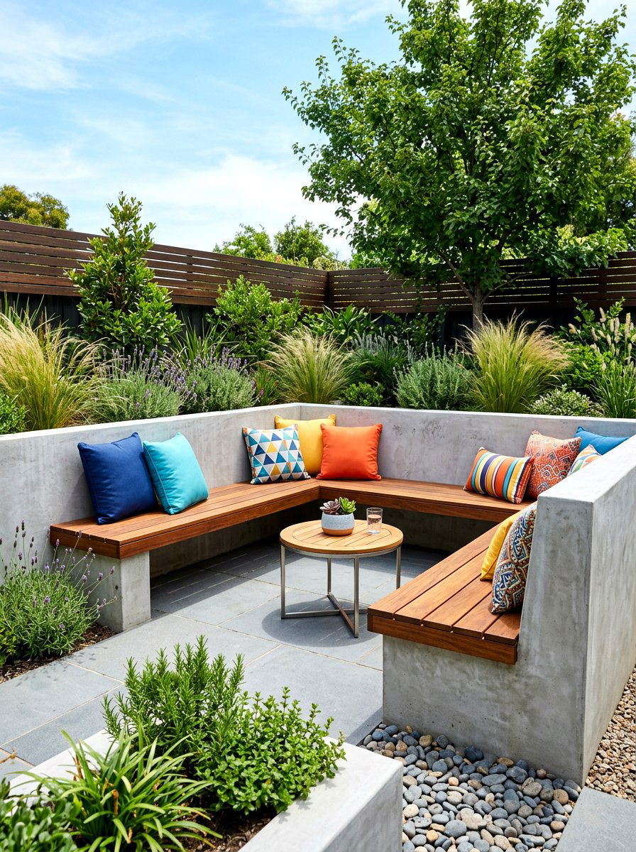 Built In Backyard Bench Seating - 30 conversation pit backyard ideas