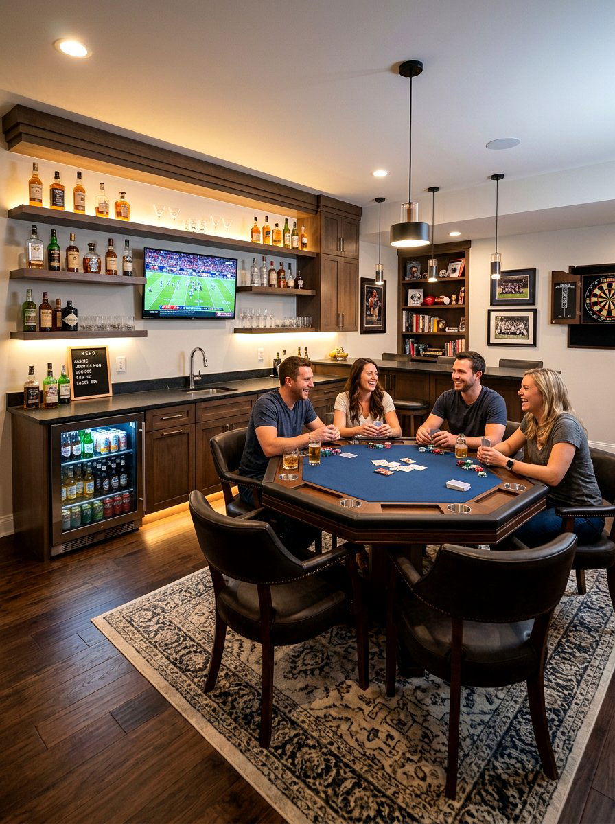 Built In Bar Room - 30 poker room ideas