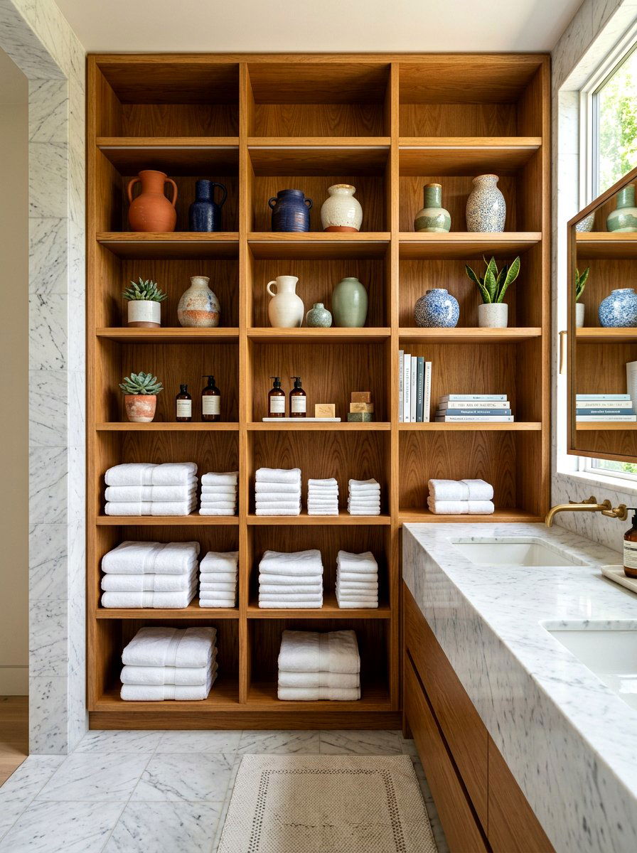 Built In Bathroom Shelf - 30 bathroom shelf decor ideas