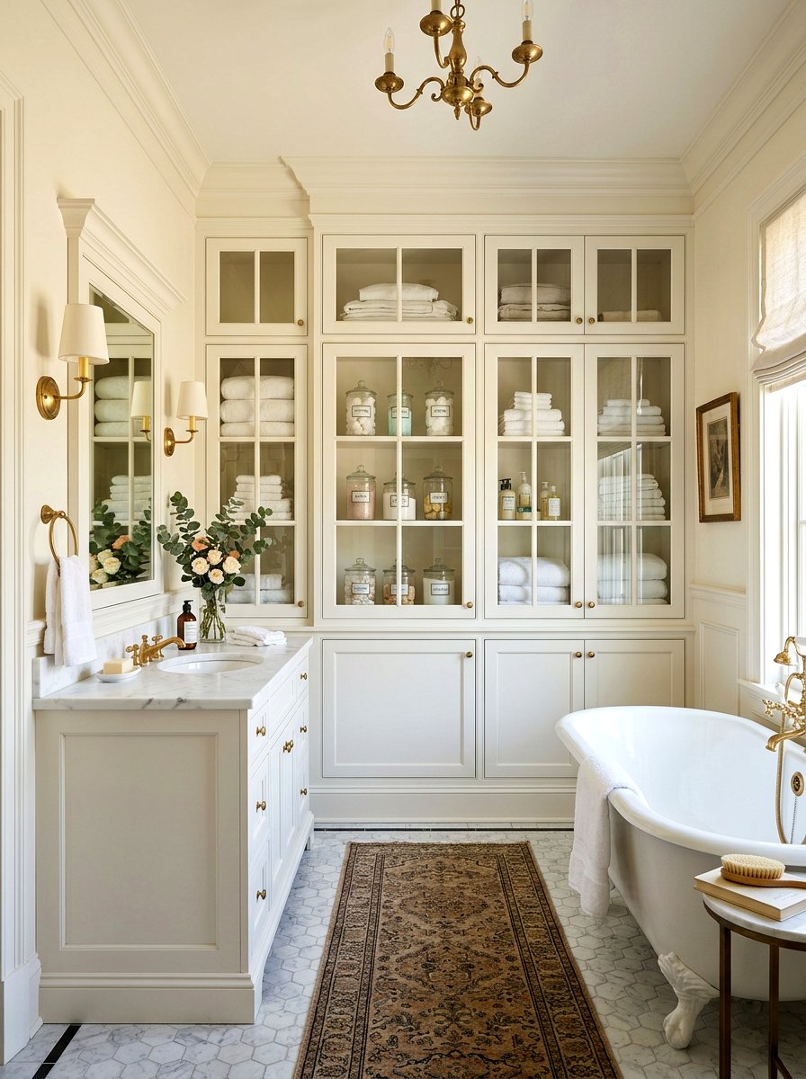 Built In Bathroom Storage - 30 traditional bathroom ideas