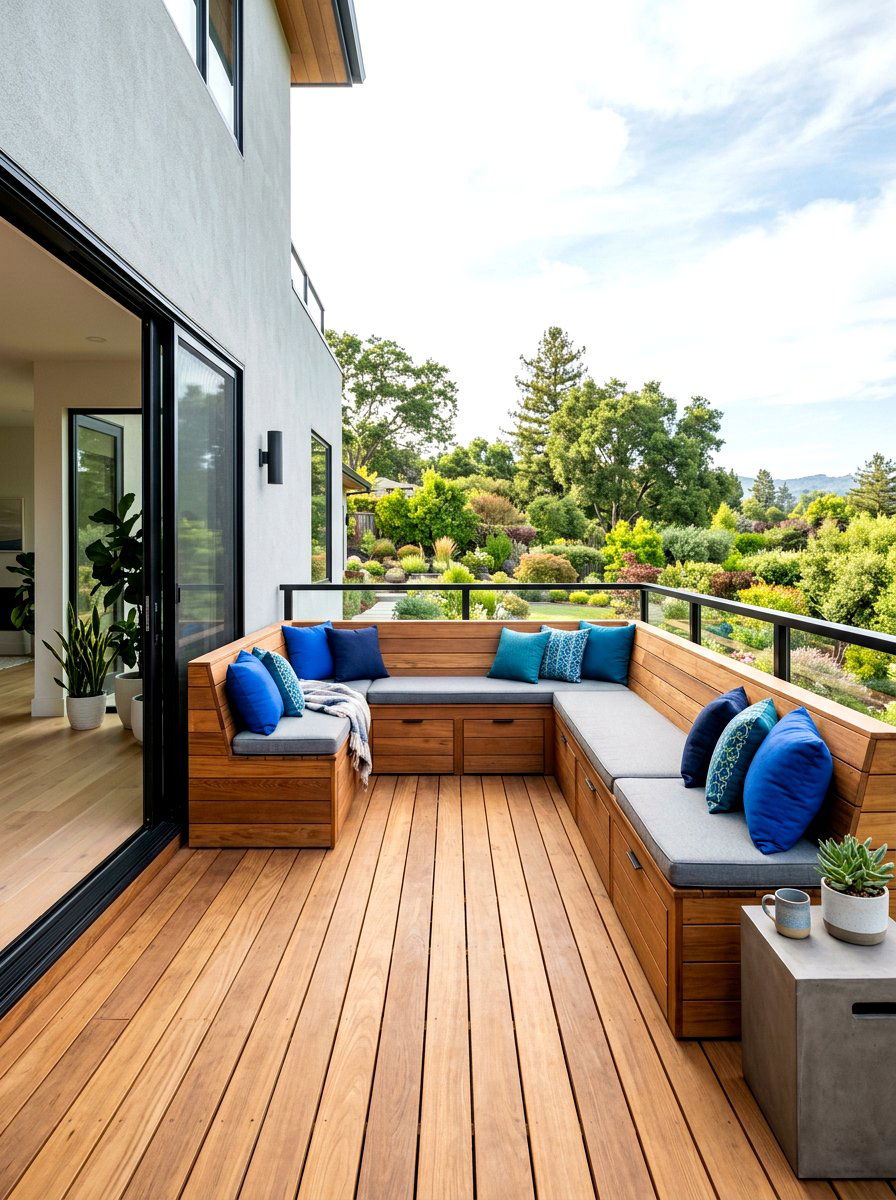 Built In Bench - 30 deck storage ideas