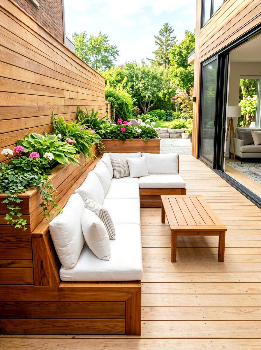 Built In Bench - 30 entertainer backyard ideas