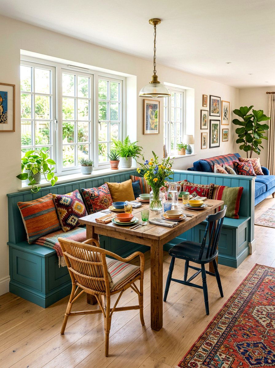 Built In Bench - 30 semi open floor plan ideas