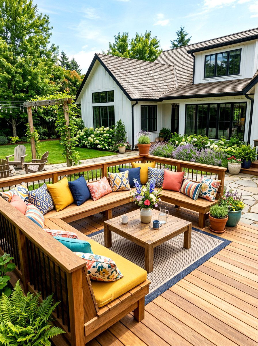 Built In Bench Deck - 30 detached deck ideas