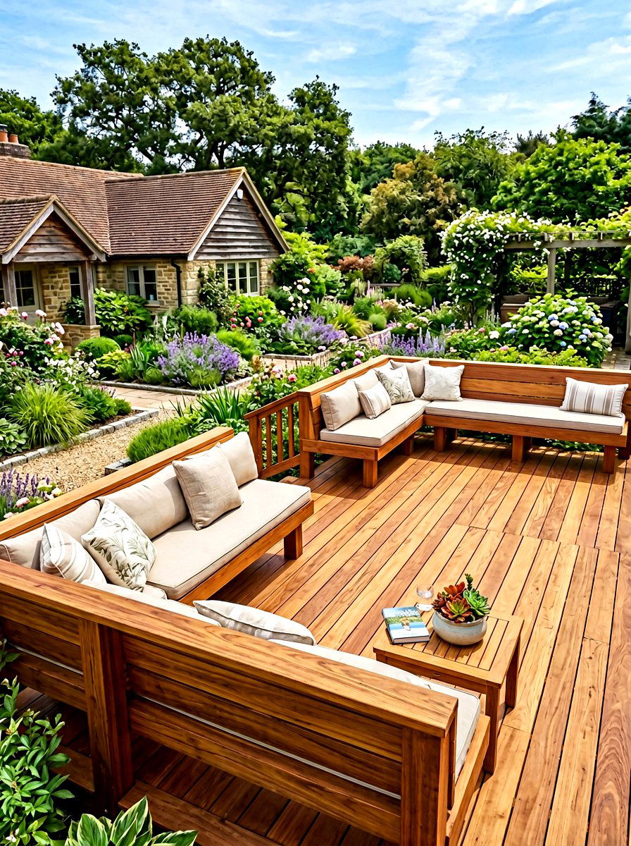 Built In Bench Deck - 30 rustic deck ideas