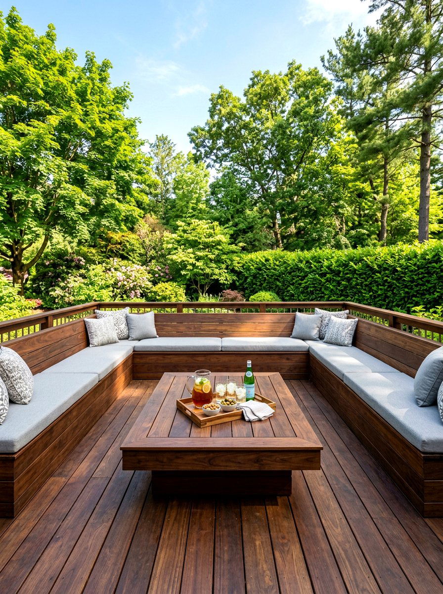 Built In Bench Deck - 30 backyard deck ideas