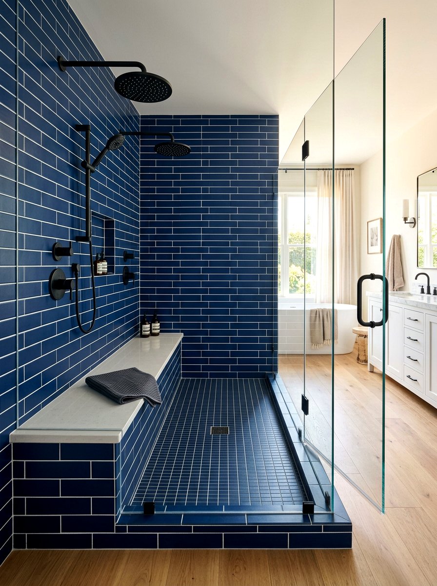Built In Bench Double Shower Head - 30 double shower head ideas
