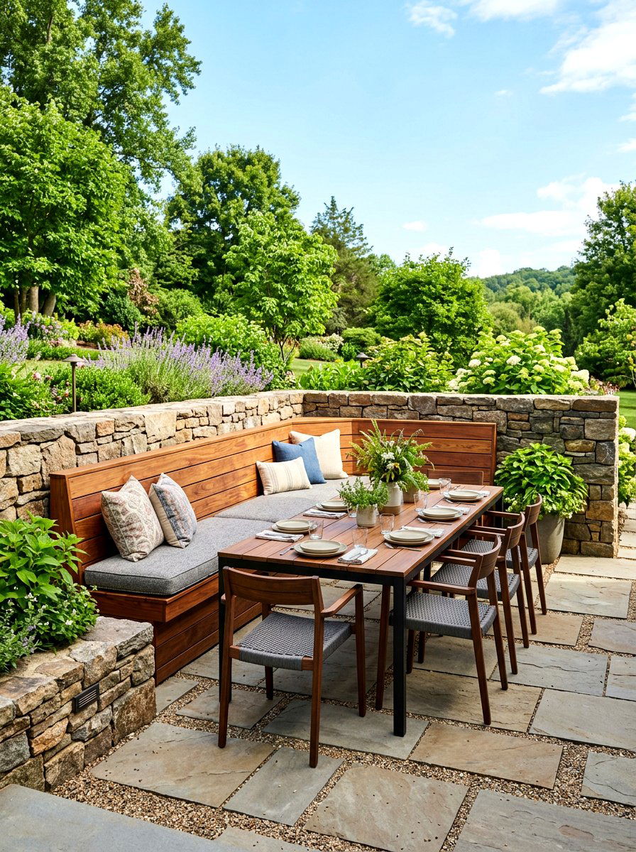 Built In Bench Patio - 30 patio dining ideas