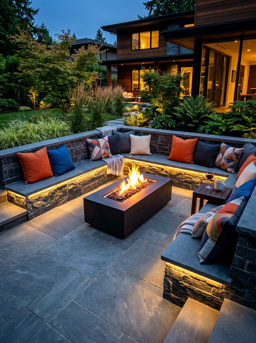 Built In Bench Patio - 30 starlit patio ideas