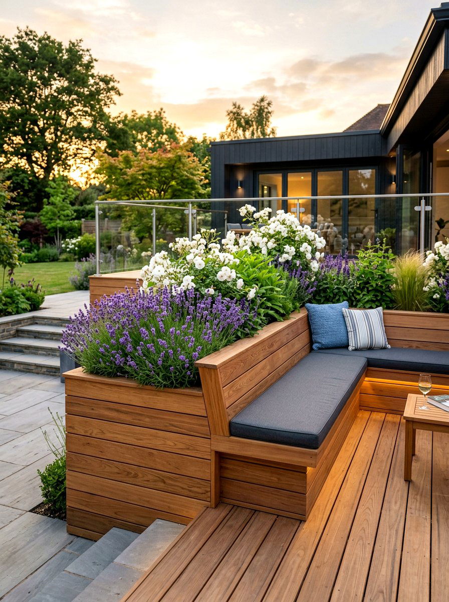 Built In Bench Planter - 30 outdoor planter ideas