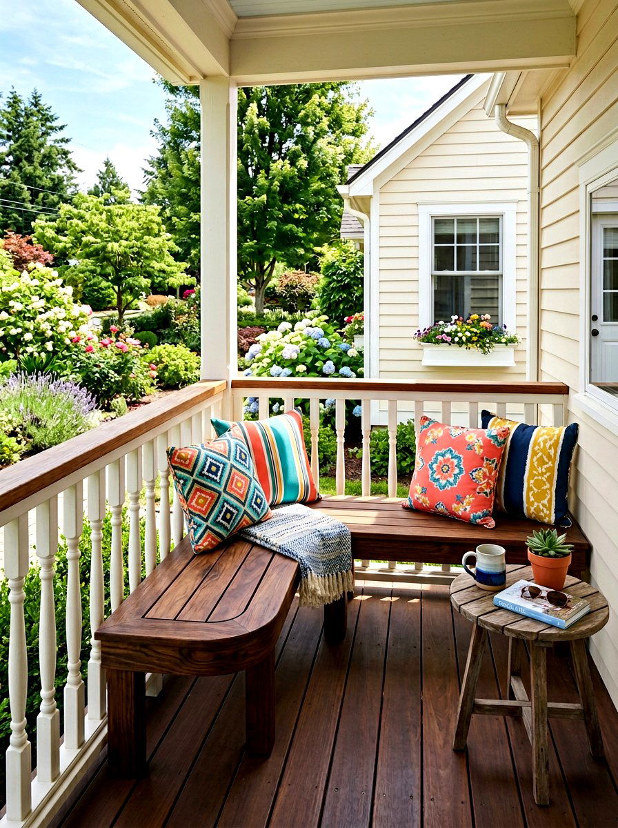 Built In Bench Railing - 30 front porch railing ideas