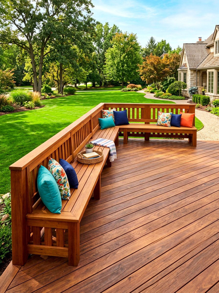 Built In Bench Railing - 30 deck railing ideas