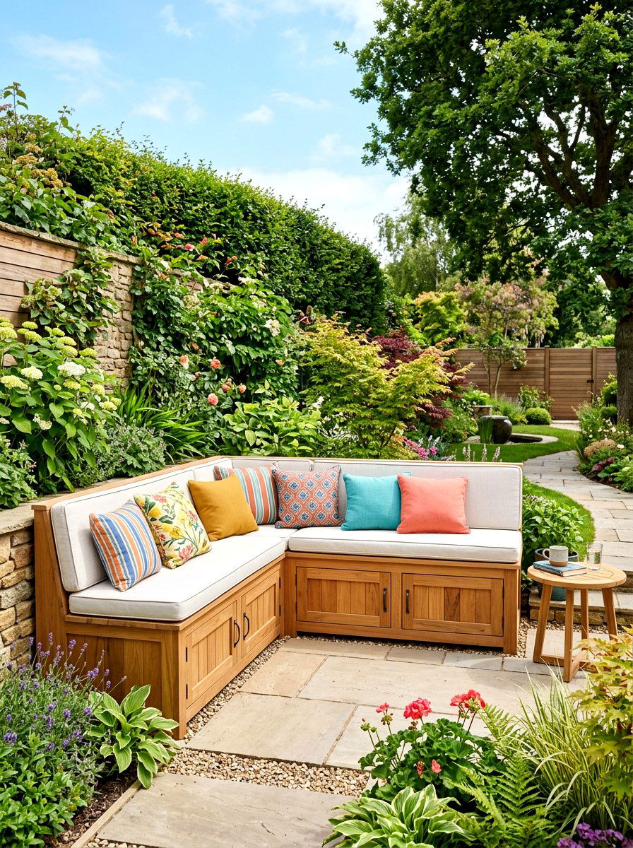 Built In Bench Seating - 30 rooftop garden ideas
